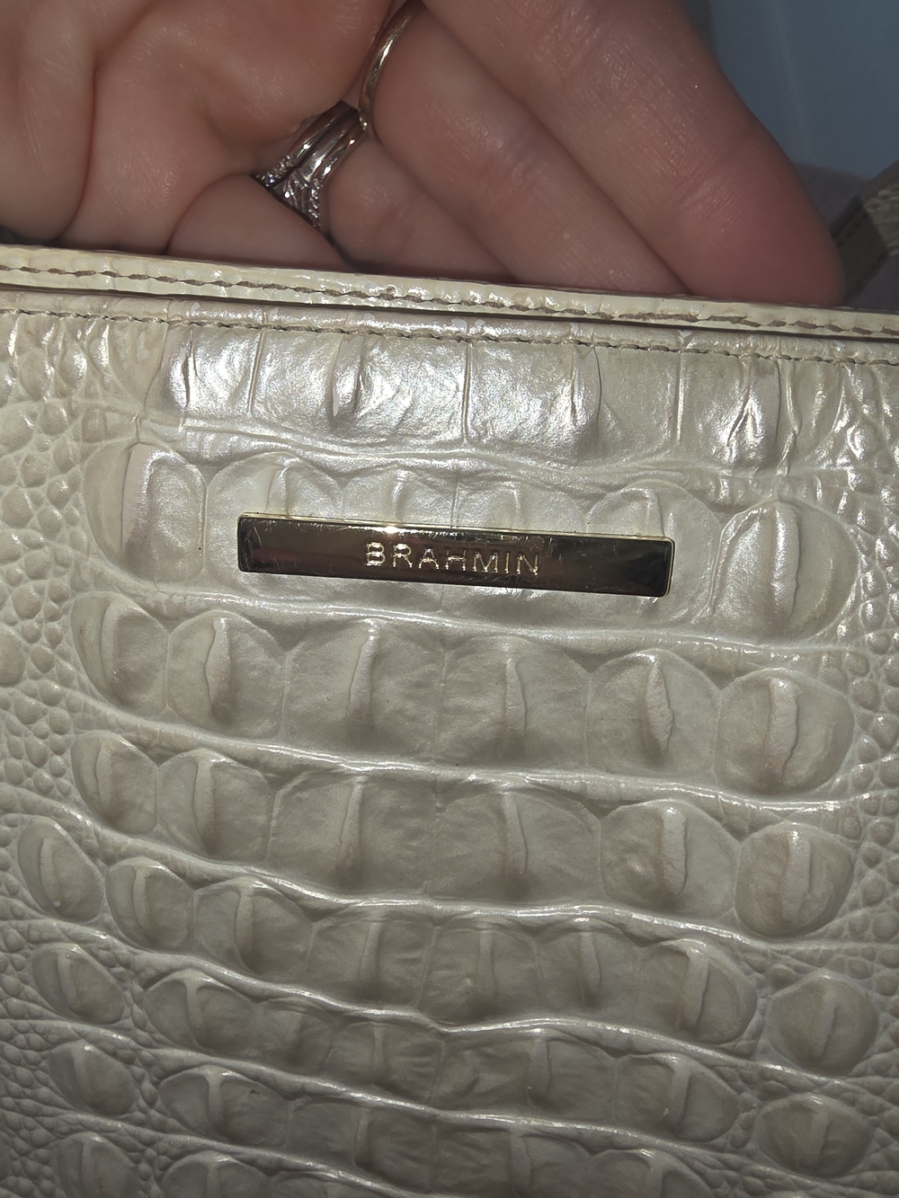Brahmin Pearl  white, ivory Medium asher  Tote - Picture 7 of 11